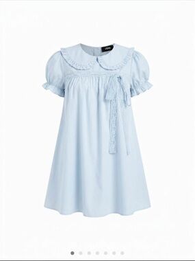 Cider Blue Collar Babydoll Dress